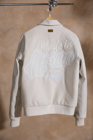 Limited Edition Buttersoft White on White Jacket – by Made in Africa Brand