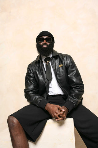 Limited Edition | Made in Africa Varsity Jacket (Black on Black)